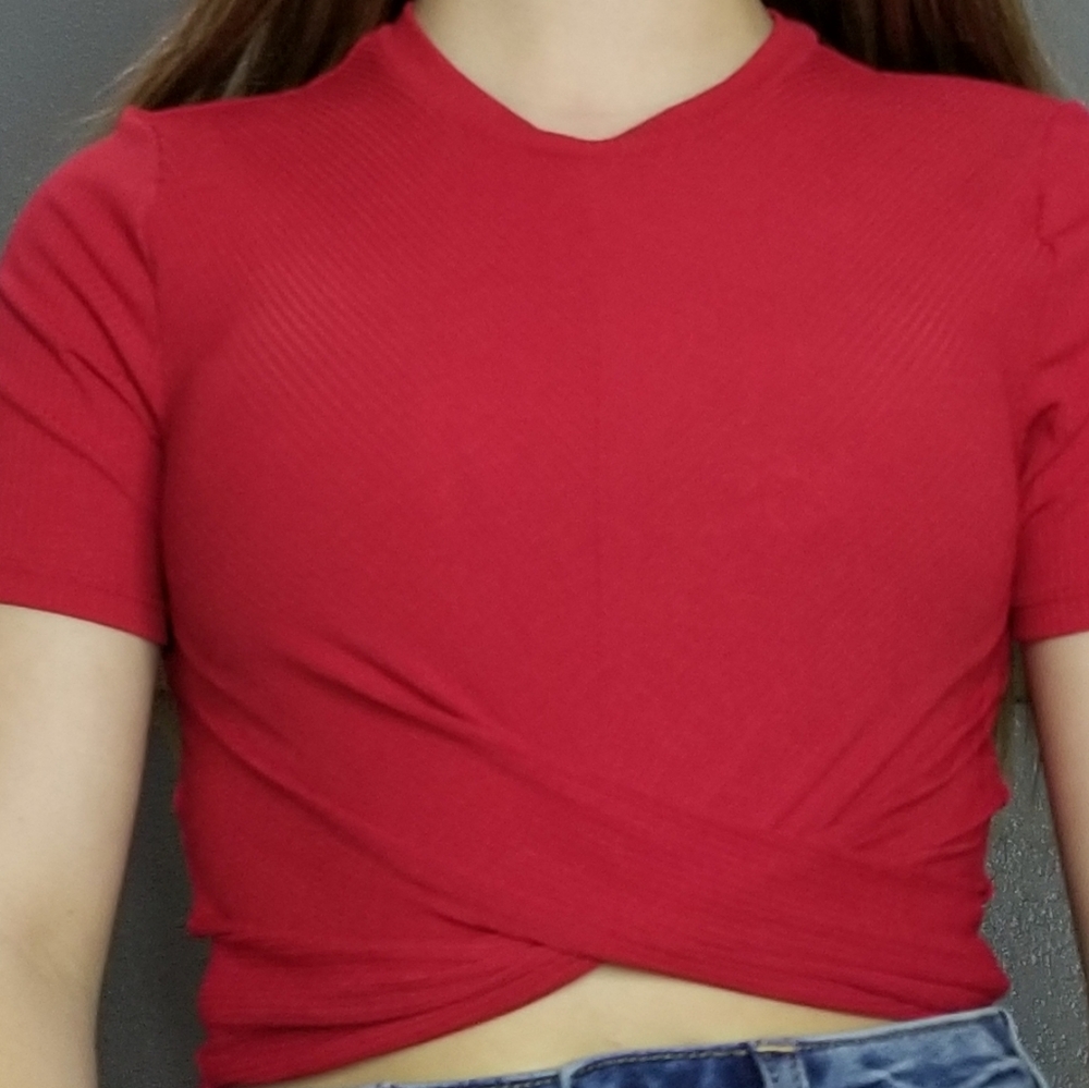 Red crop top